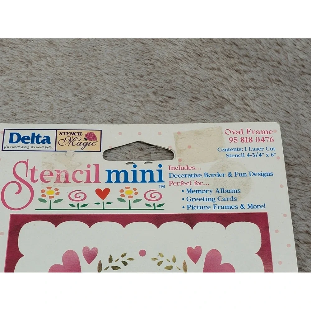 Delta Stencil Magic Mini Oval Frame 95 818 0476 Laser Cut Hearts Floral Stencil
